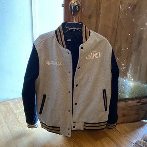 Vans Checekrboard Research Varsity Jacket Charcoal Small